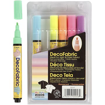 Textilpennor Creativ Company Deco Neonfärger Spets 3 mm 6 St/1 Förp