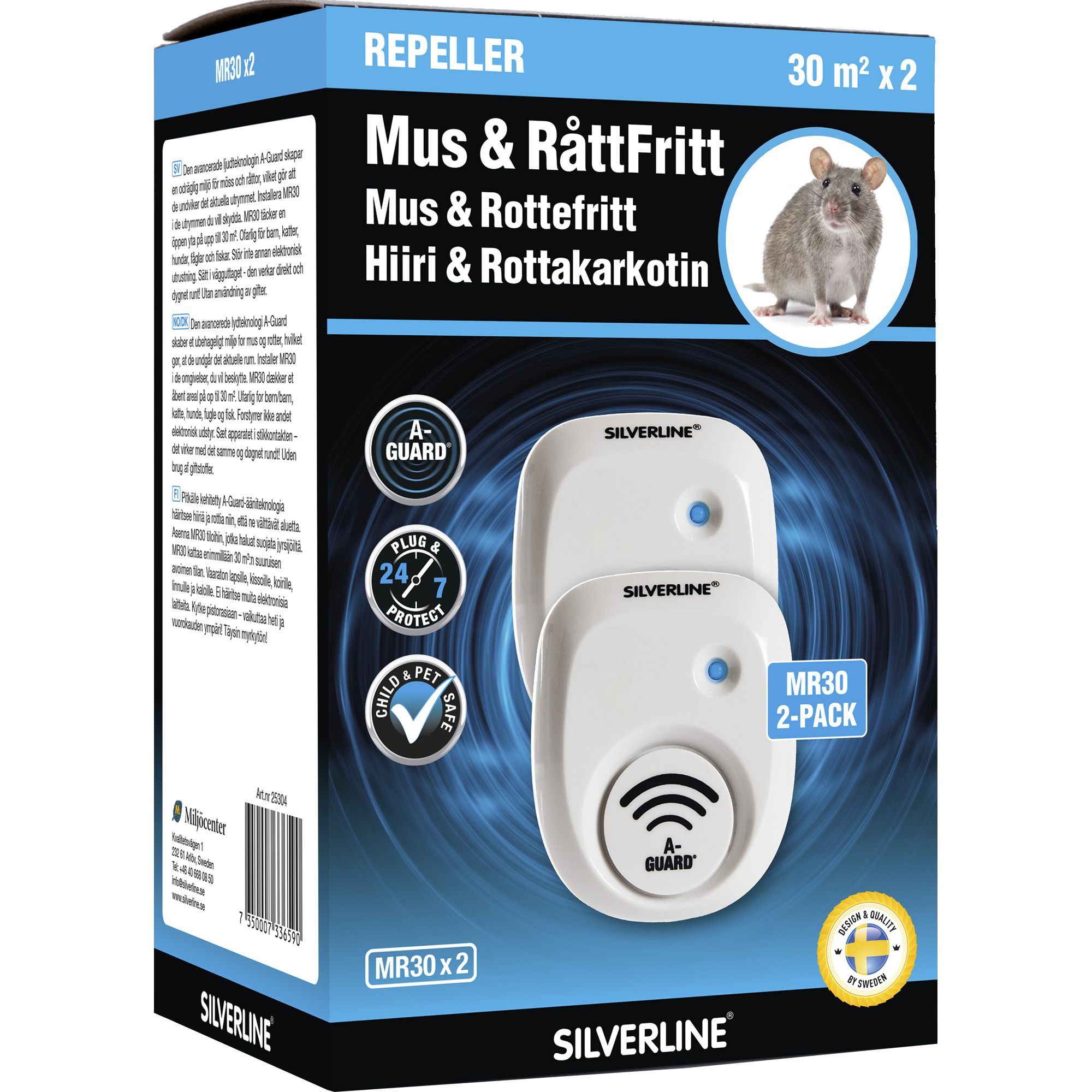 Avskräckare Silverline Mus och Råtta Mr30x2