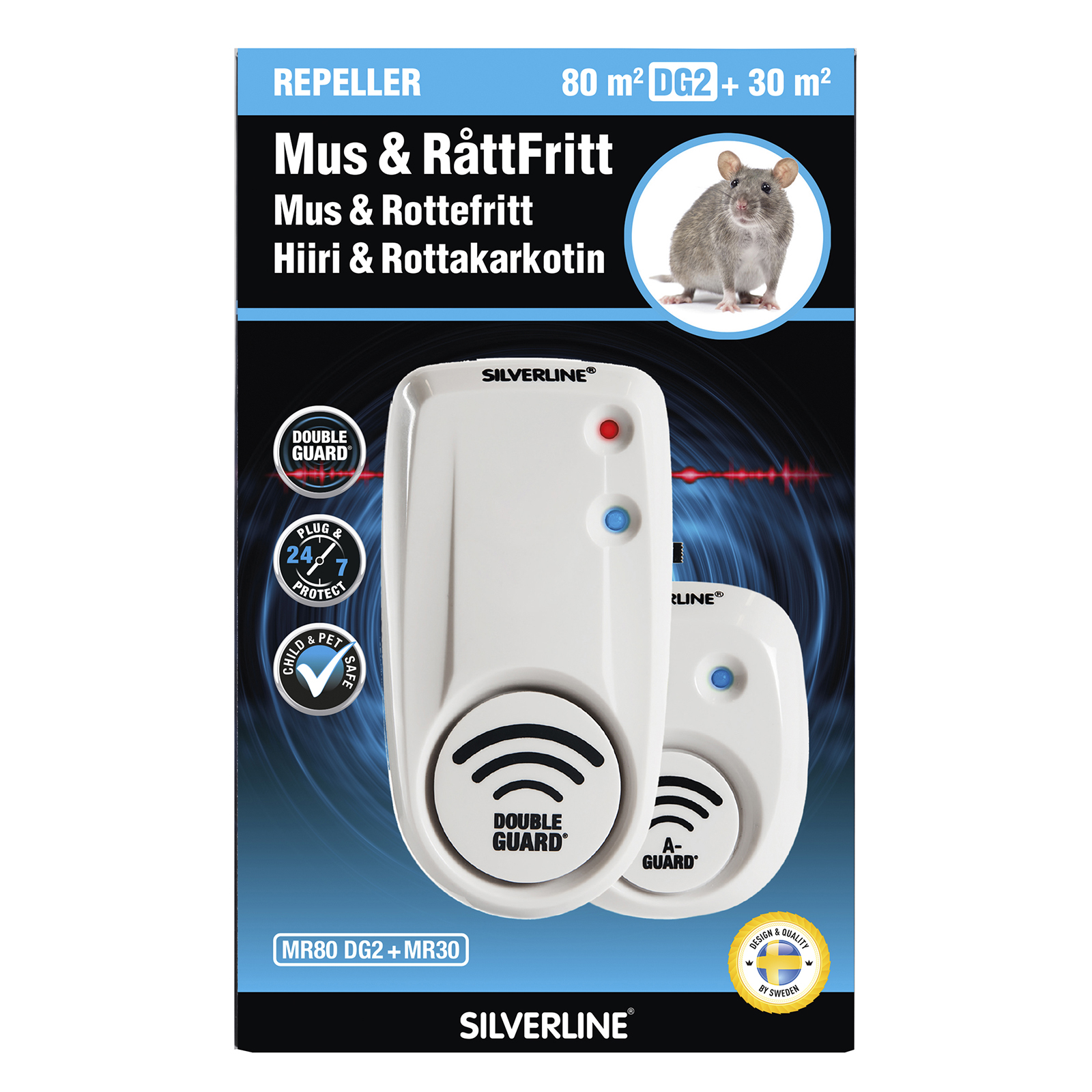 Avskräckare Silverline Mus och Råtta Mr80 Dg2+Mr30