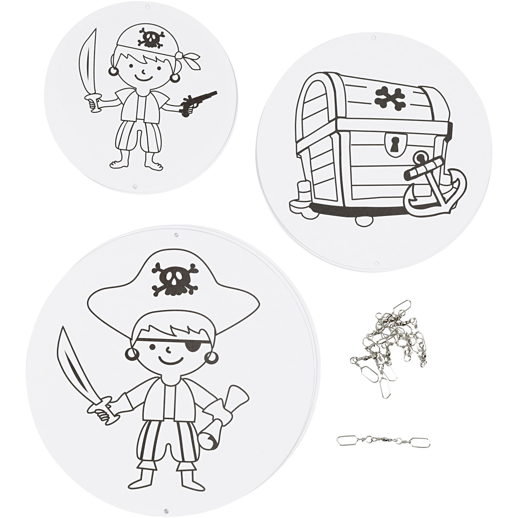 Mobil Creativ Company med Motiv Vit Pirat 3 Set/1 Förp