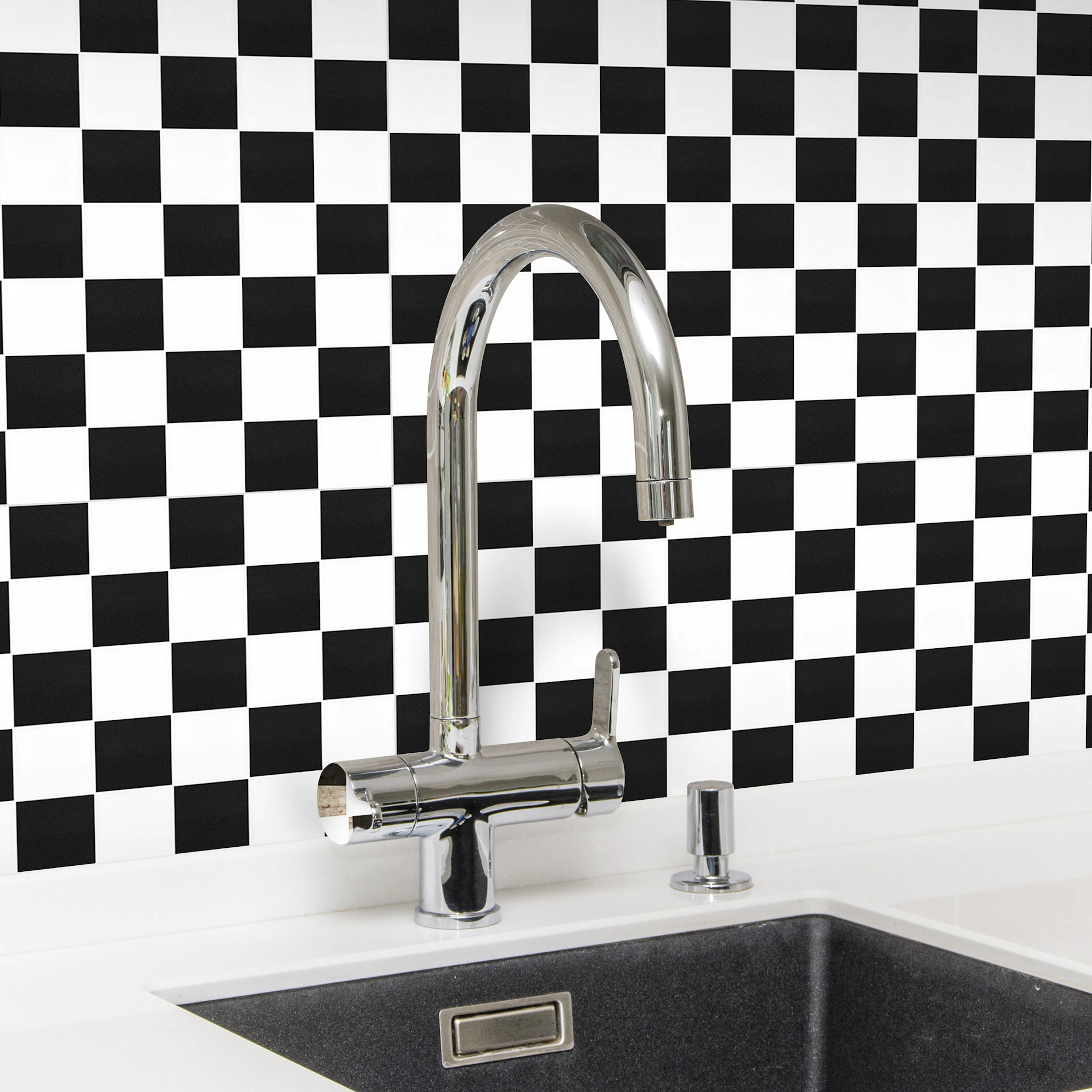 Klinkermosaik Arredo Titan Mix Svart/Vit Blank 5x5 cm