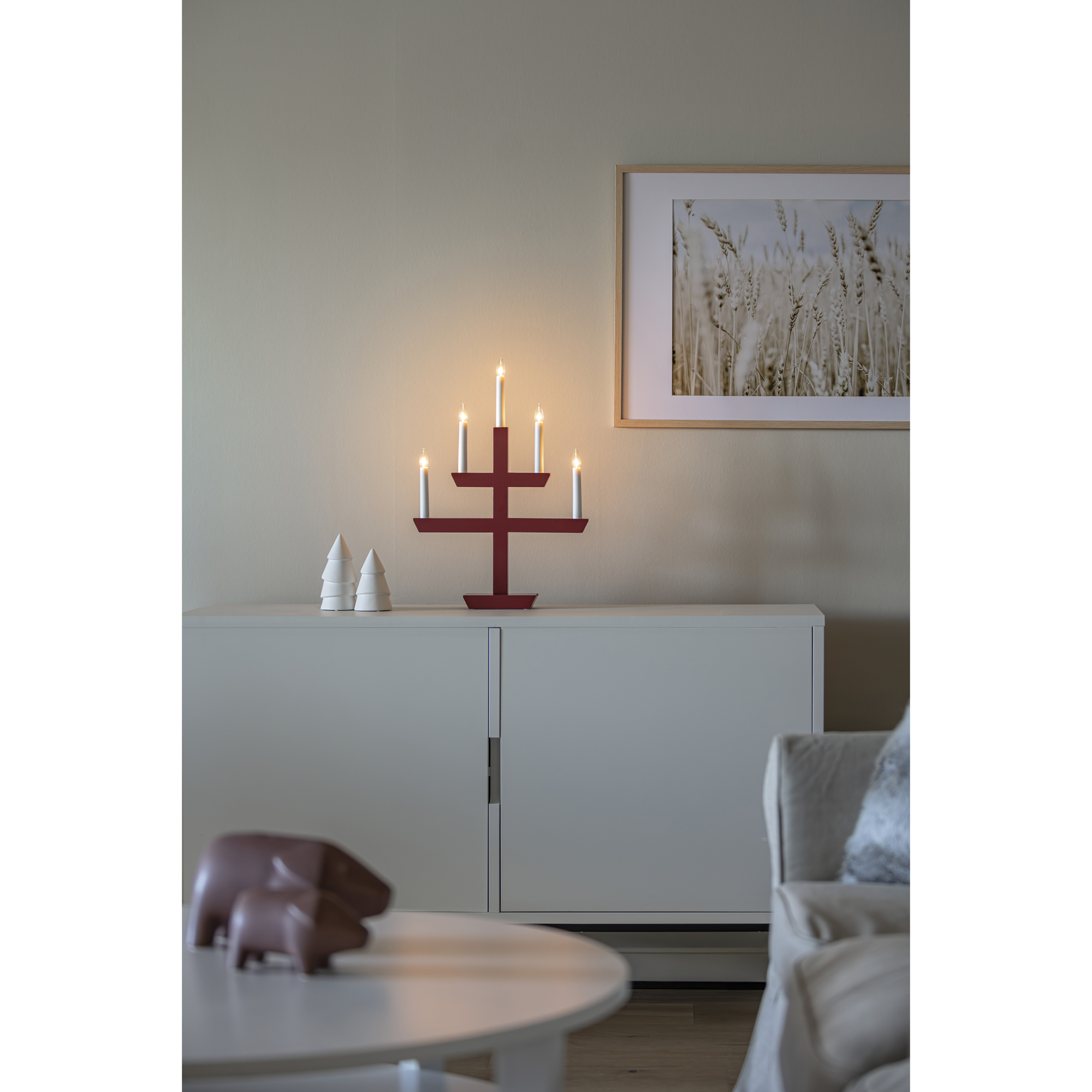 Adventsljusstake Gnosjö Konstsmide 2572 Träljusstake 5 Ljus