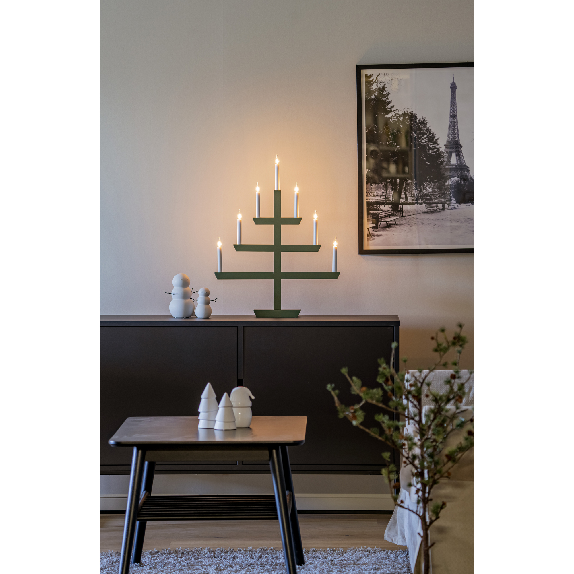 Adventsljusstake Gnosjö Konstsmide 2573 Träljusstake 7 Ljus