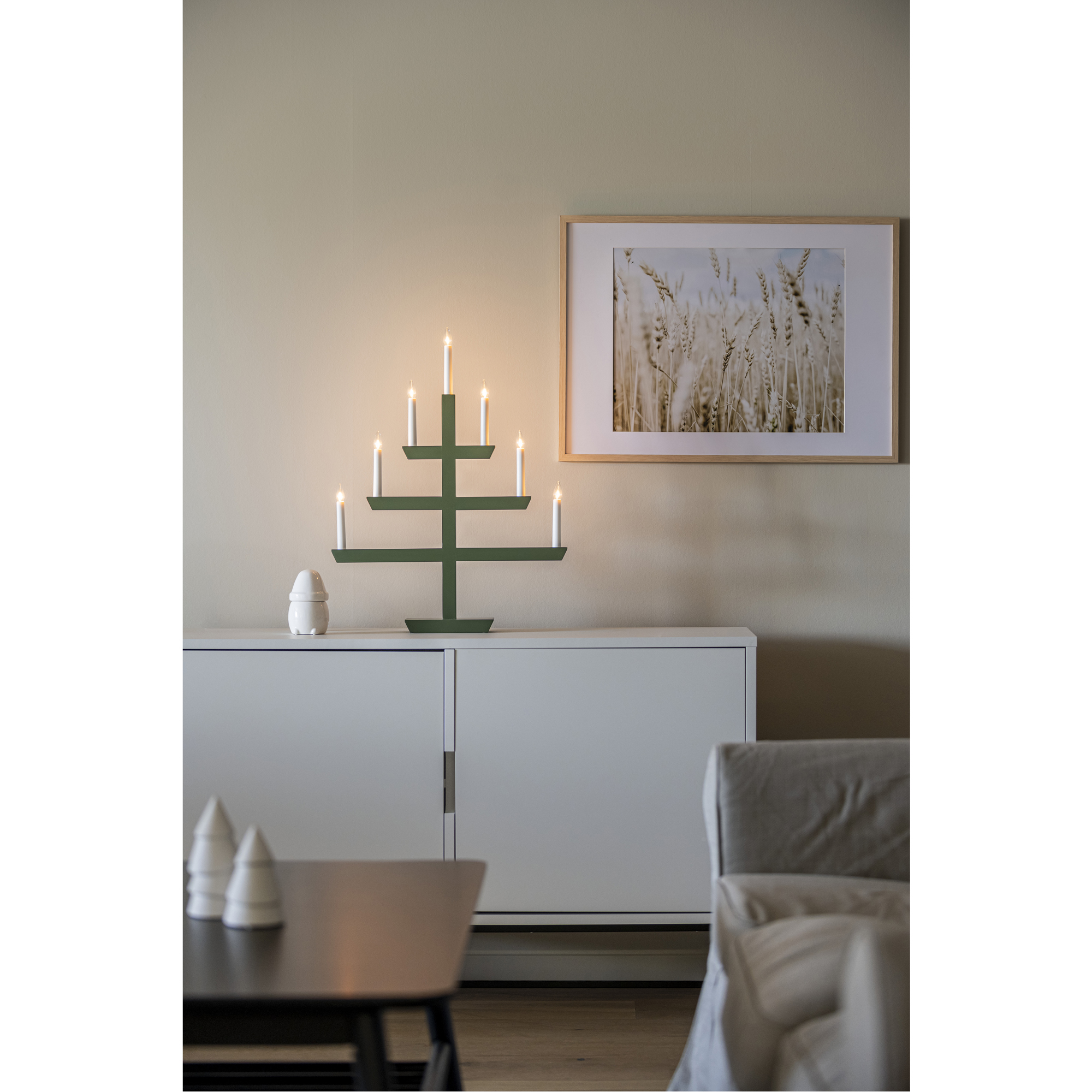 Adventsljusstake Gnosjö Konstsmide 2573 Träljusstake 7 Ljus