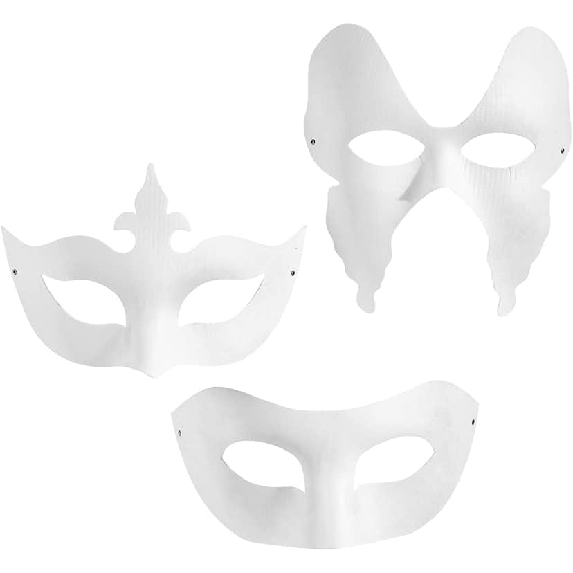 Masker Creativ Company Vit 3x4 St/1 Förp