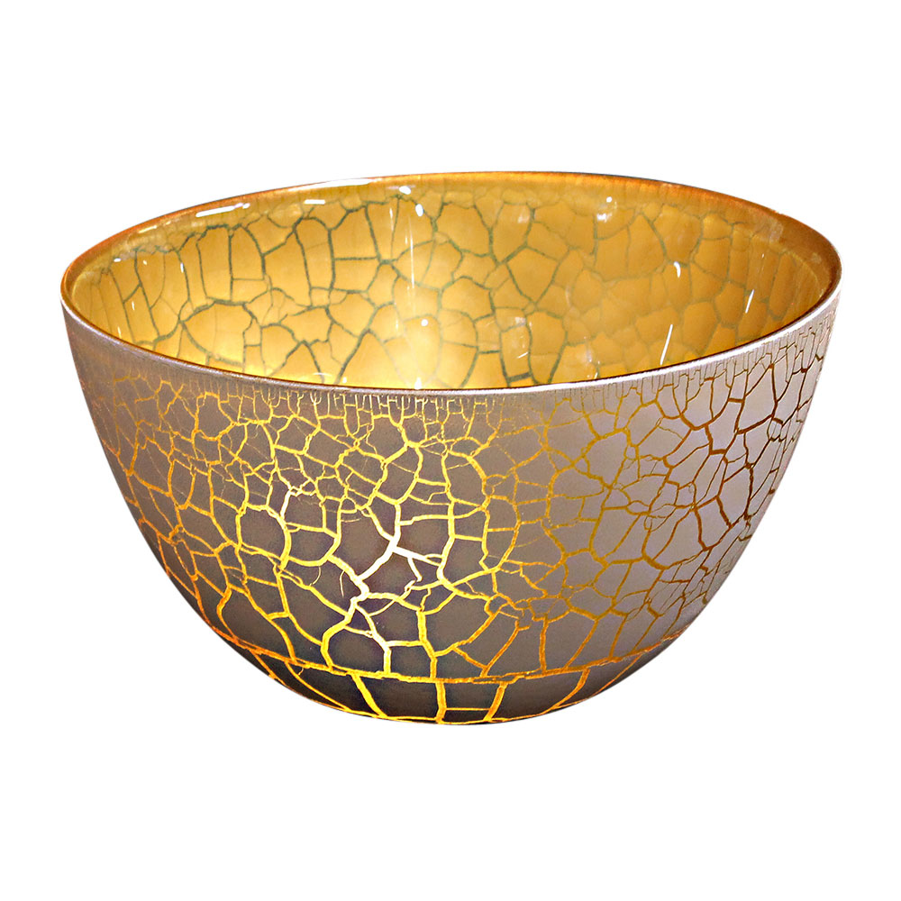 Skål Nybro Crystal Croco Vit/Guld, 115x210 mm