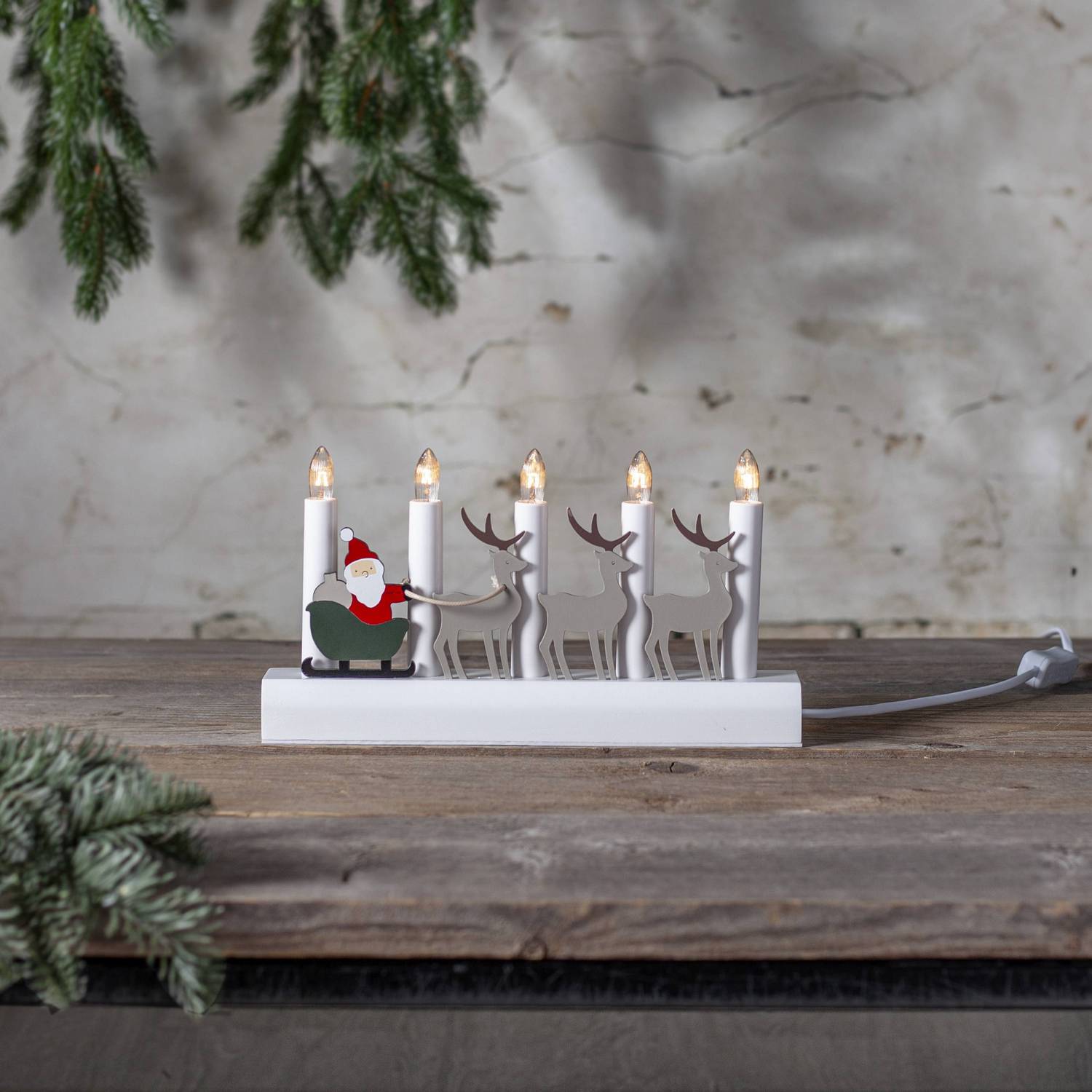 Adventsljusstake Star Trading Julia Tomte Julklappar 5 Ljus