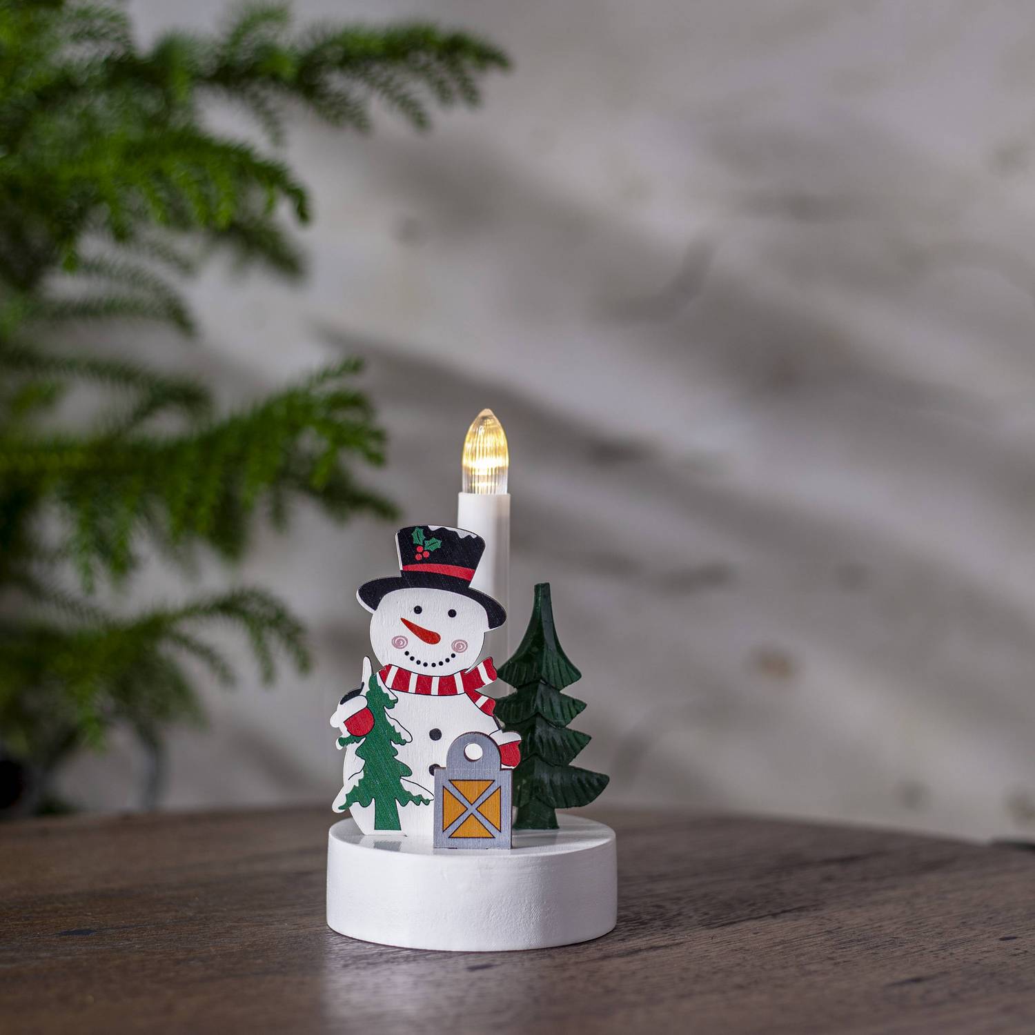 Adventsljusstake Star Trading Billy 1 Ljus Snögubbe