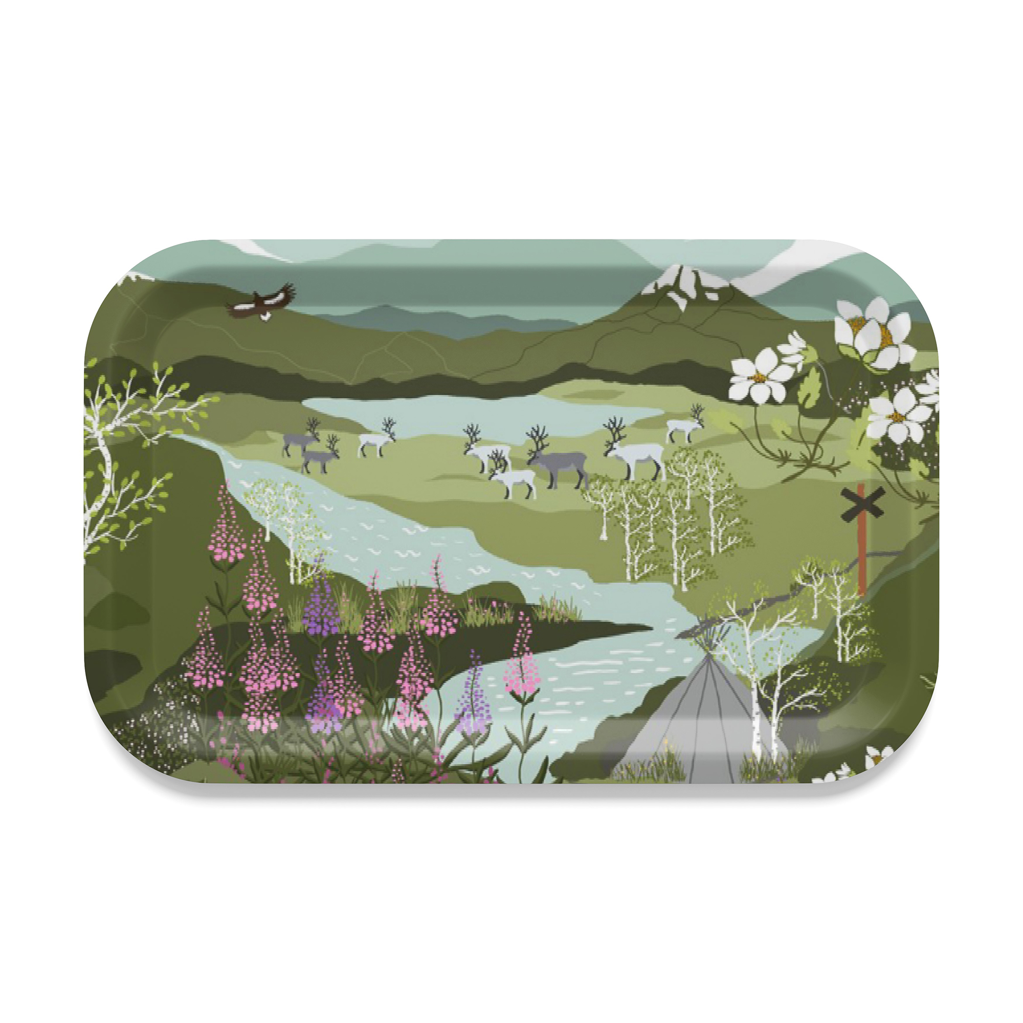 Bricka Arvidssons Textil Fjällvandring Grön/Blå/Rosa/Lila