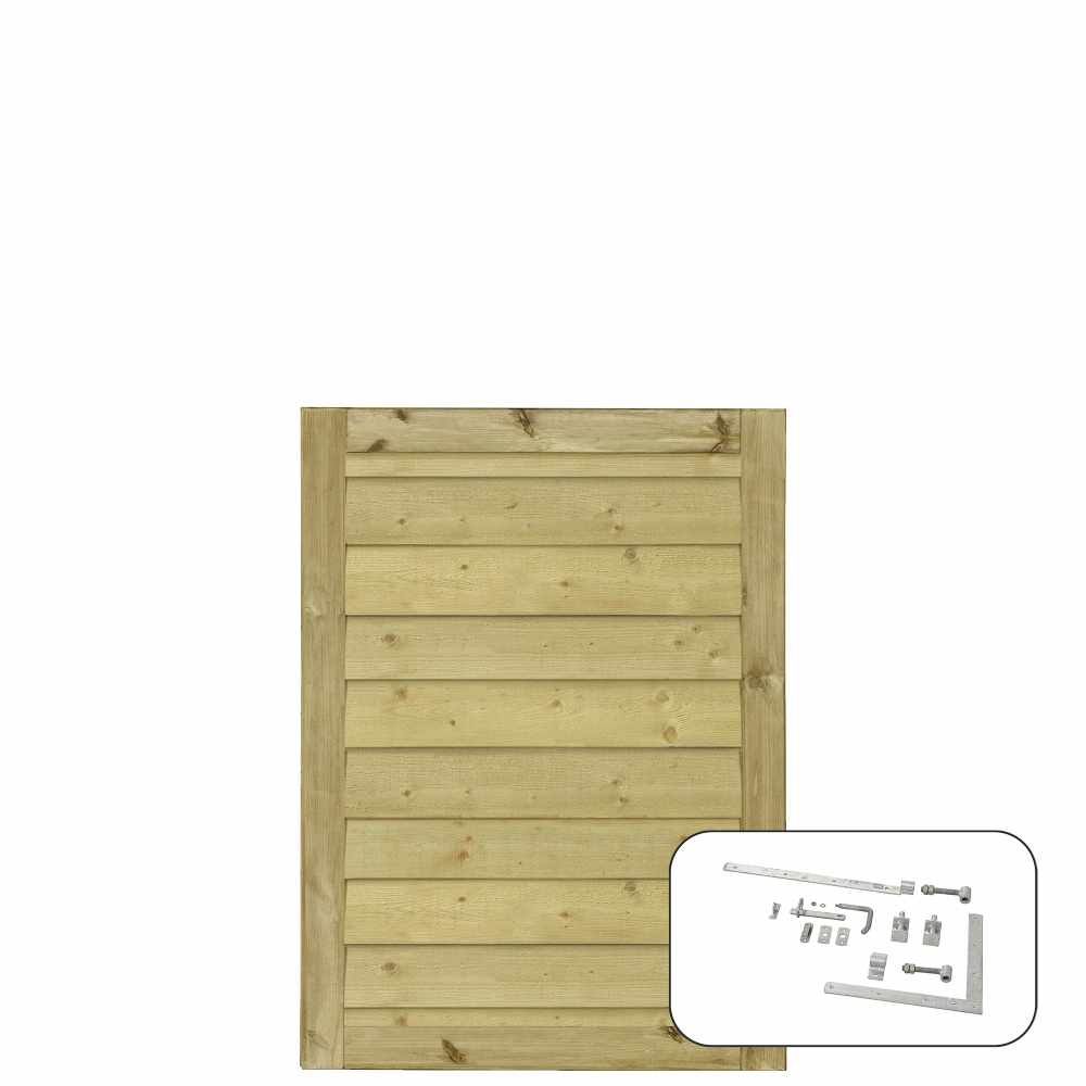 Enkelgrind PLUS Klink inkl. Beslag 100 x 125 cm