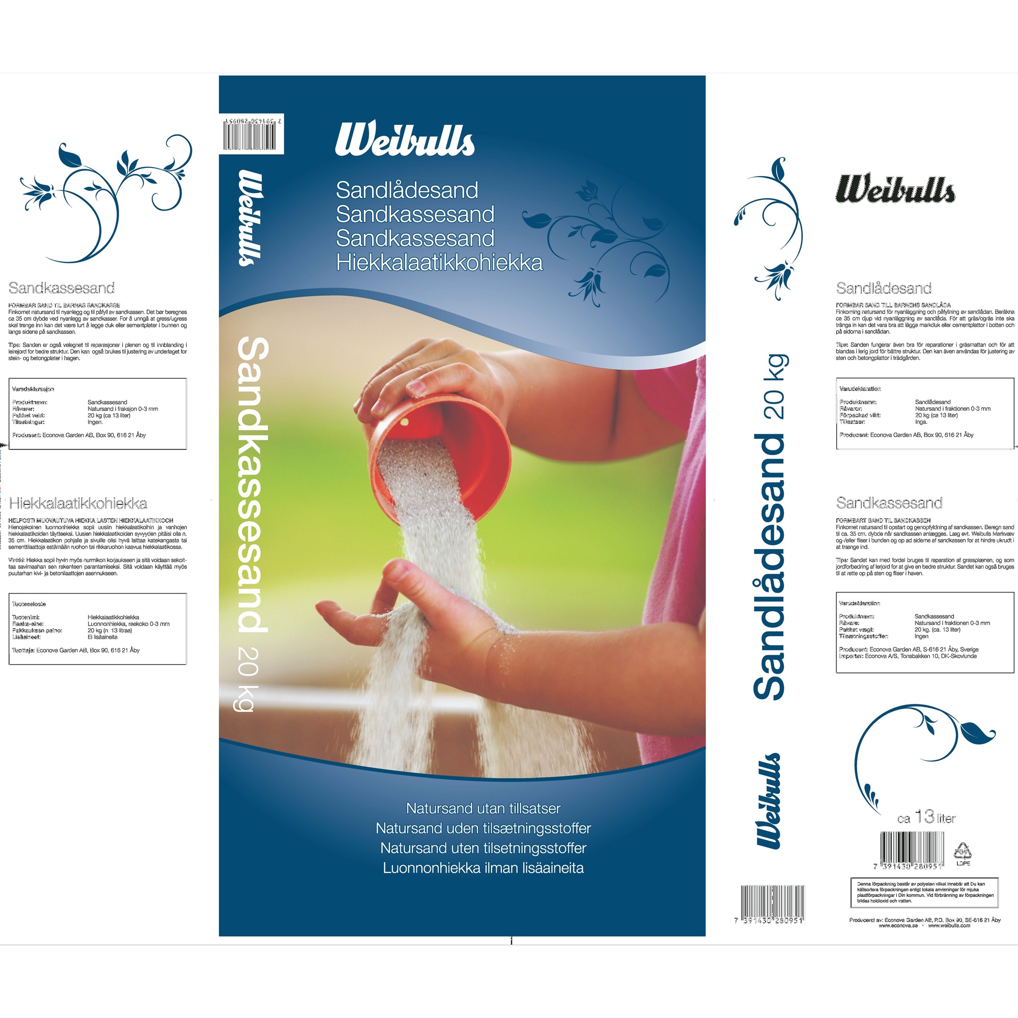 Sand Weibulls Sandlådesand 20 kg
