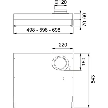Spiskåpa Franke Futurum Spirit 1221B-12 Lägenhet Rostfri, Bredd: 598 mm ...