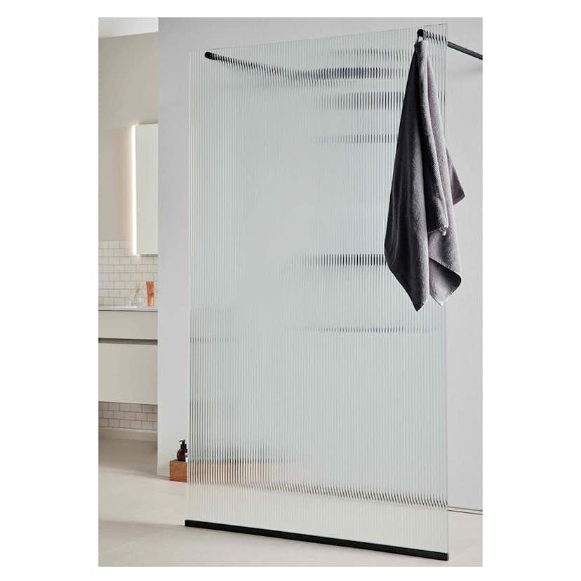 Duschvägg Noro Frost 115 Linjeglas Profil: Svart, B: 1150 mm