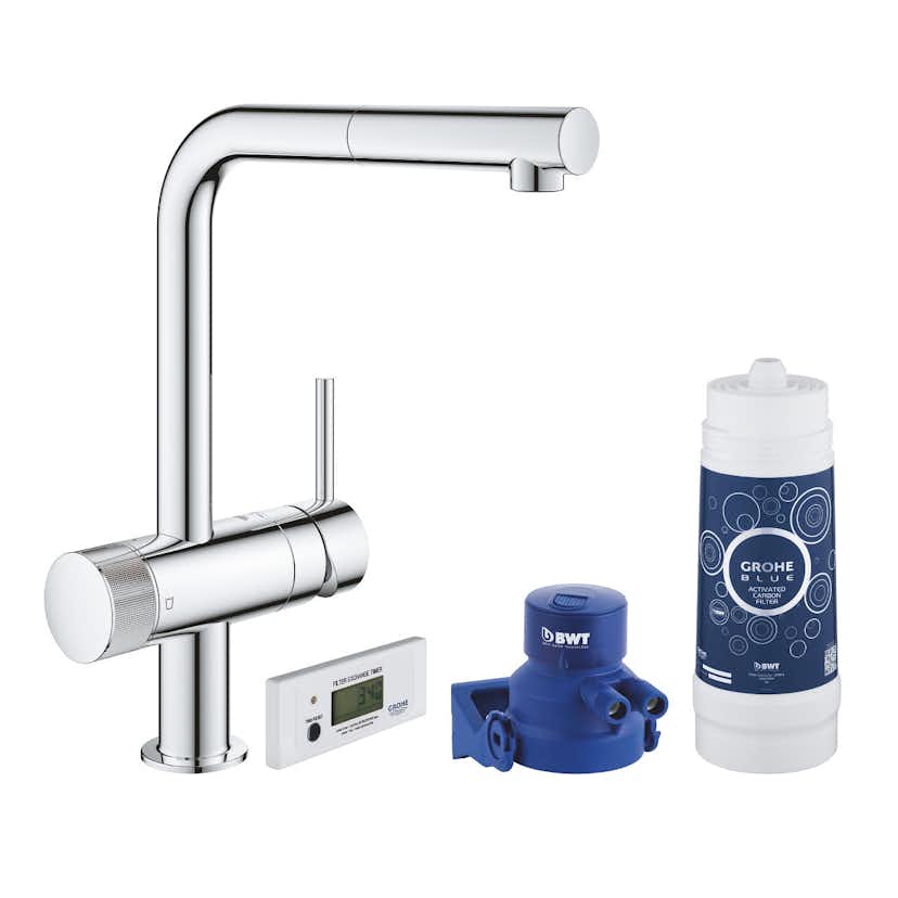 Köksblandare Grohe Blue Pure Minta Startkit 30382 med Utdragbar Pip Krom