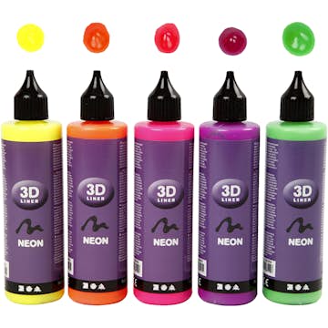 3D-liner Creativ Company Neonfärger 5x100 ml/1 Förp
