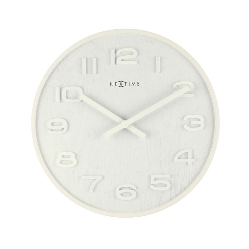 Väggklocka NeXtime Wood Wood Vit/Ek, Medium