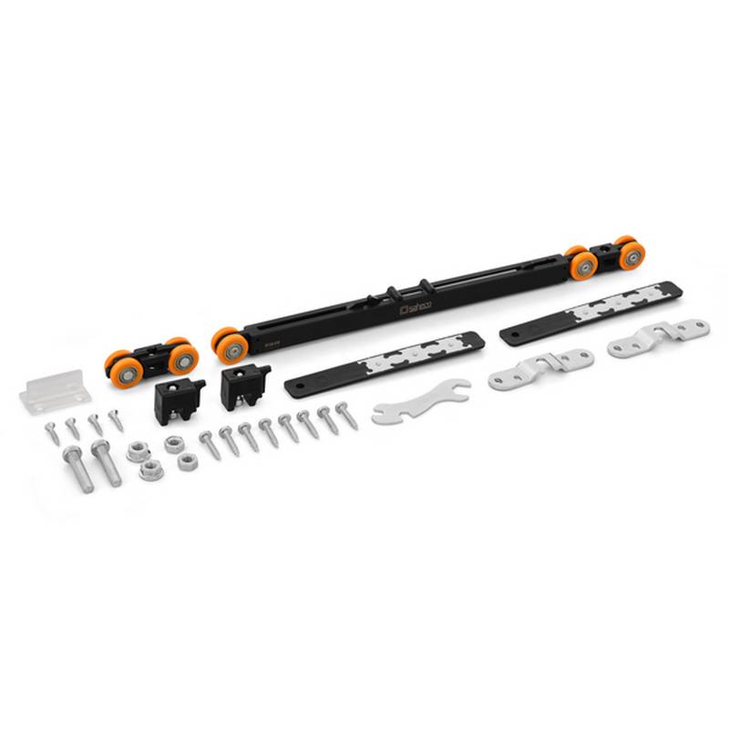 Beslagssats Habo Soft-70  Komplett Hjultsats för Skjutdörrsskena SF-70