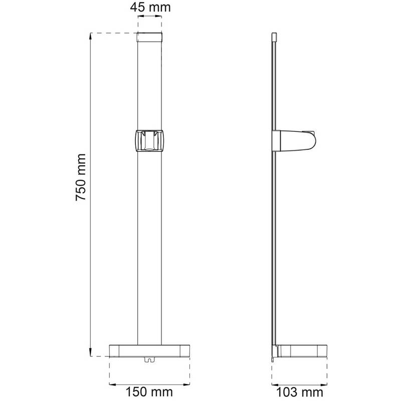 Duschstång Habo Florell Självhäftande