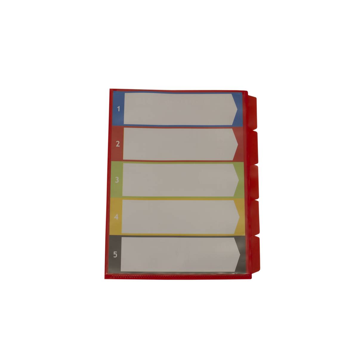 Sorteringsfolder KEBA med 5 Fack/Tabbar Etikett/Ficka Coral