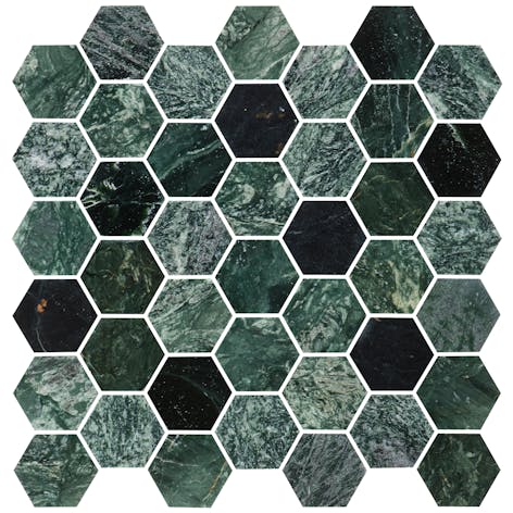 Grön marmor hexagon