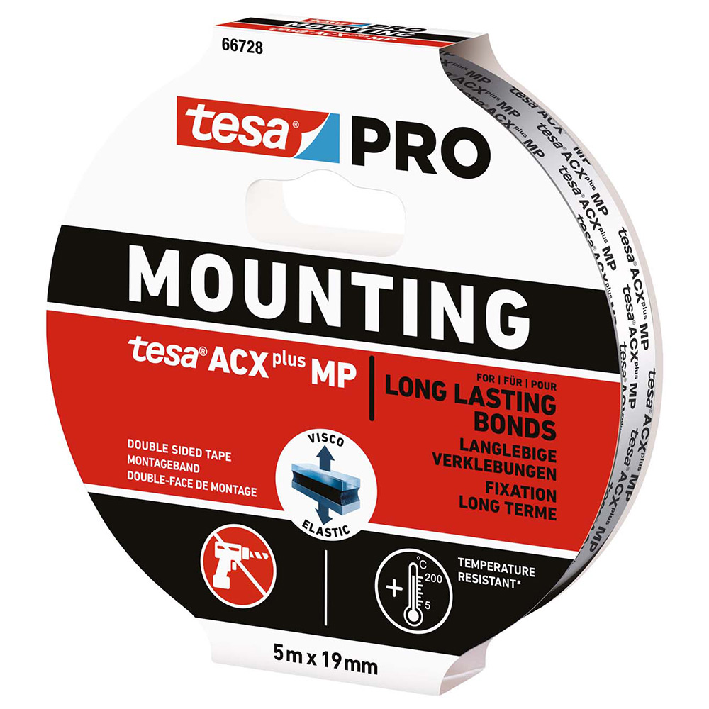 Monteringstejp Tesa Pro ACX+ MP 19 mm 1,5 meter