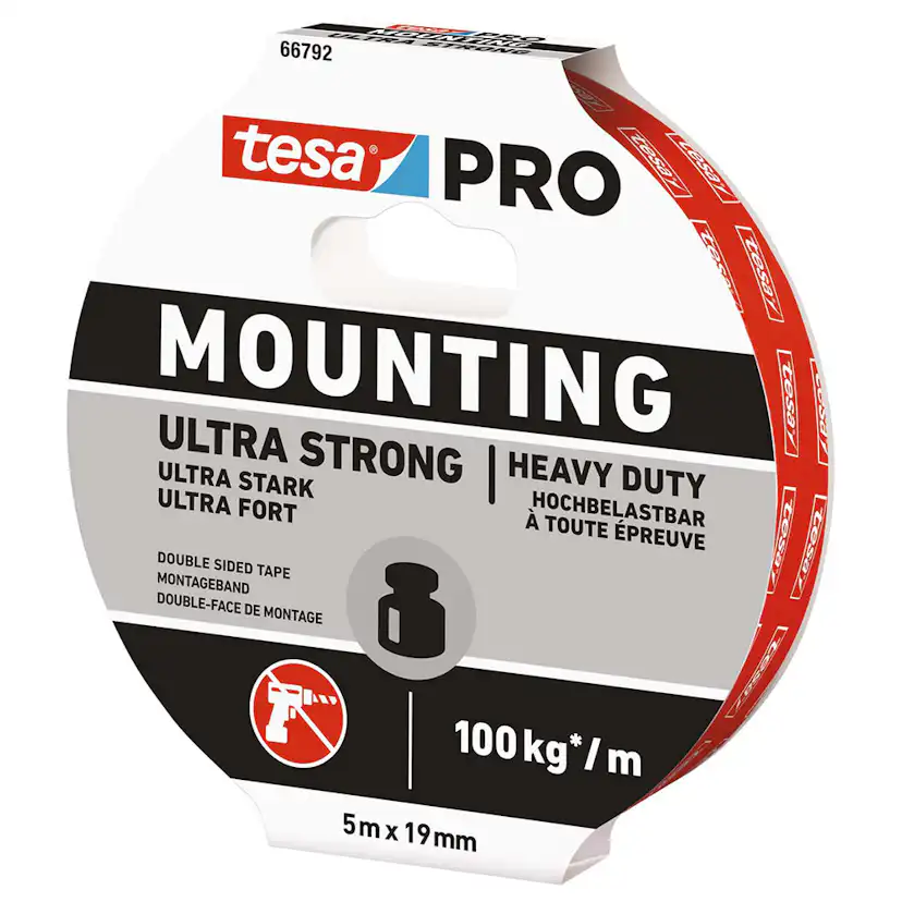 Monteringstejp Tesa Pro ULT Strong 19 mm 5 meter