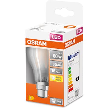 LED-Lampa Osram Normal (60) Box B22 Matt 827 Cl A