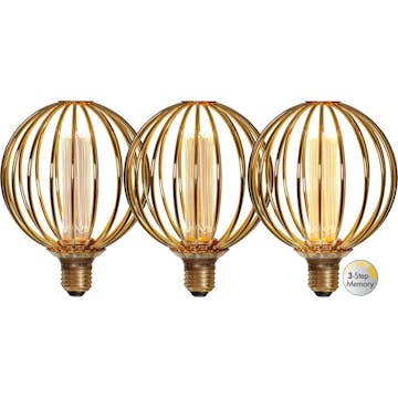 LED-lampa Star Trading E27 G125 Globe Gold