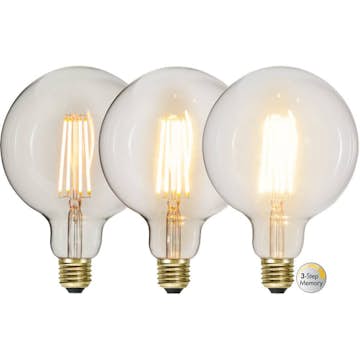LED-lampa Star Trading E27 G125 Soft Glow 3-step Memory Dimbar 6,5W