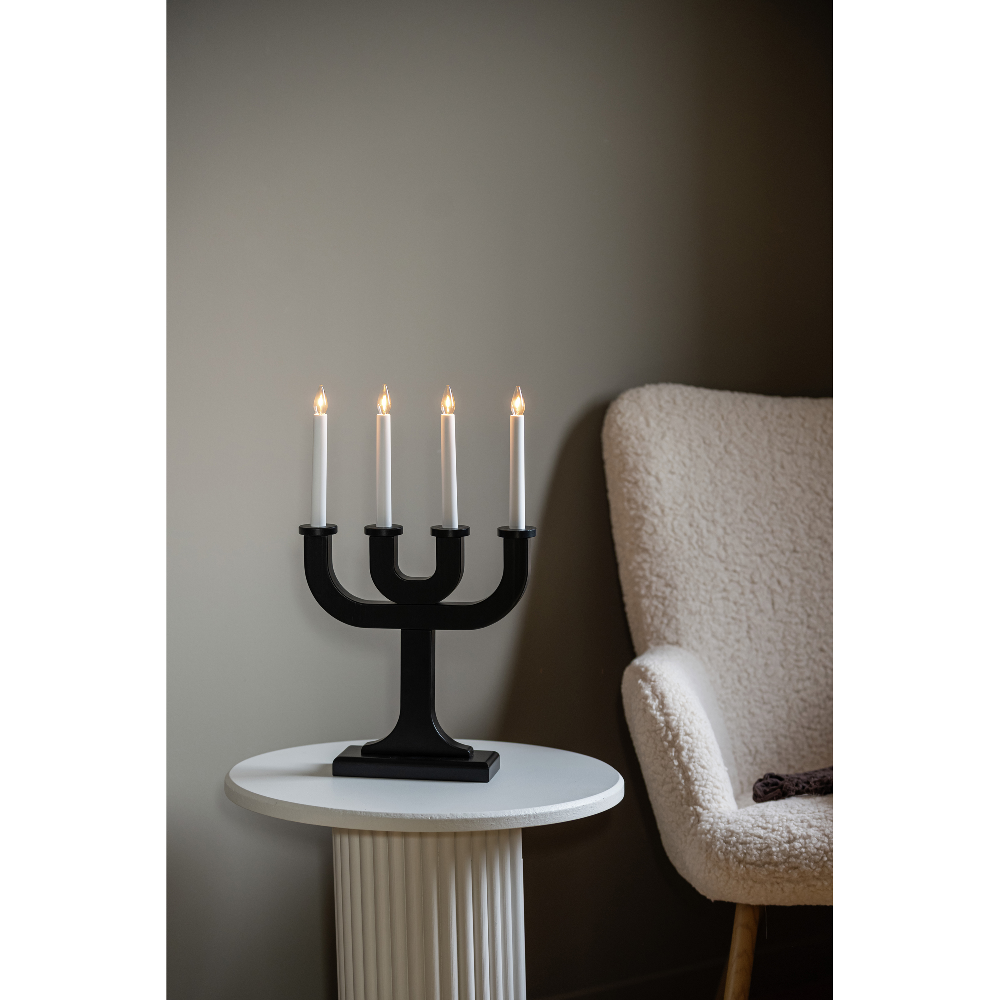 Adventsljusstake Gnosjö Konstsmide 3544 Elljusstake Trä 5 Ljus