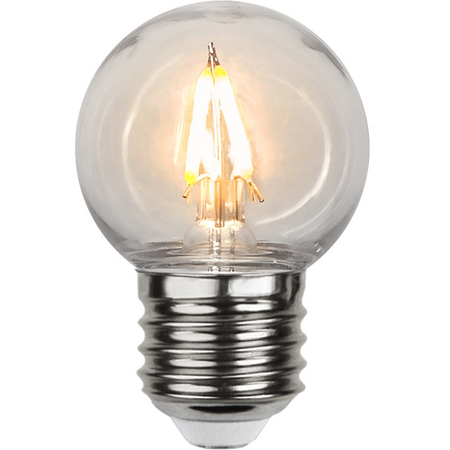 LED-lampa Star Trading Filament E27 G45 Outdoor Lighting PC Cover 0,6W