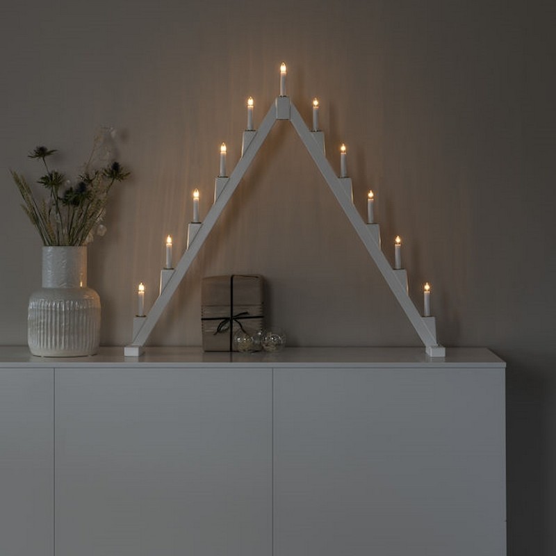 Adventsljusstake Gnosjö Konstsmide 11 Ljus Vikbar Vit
