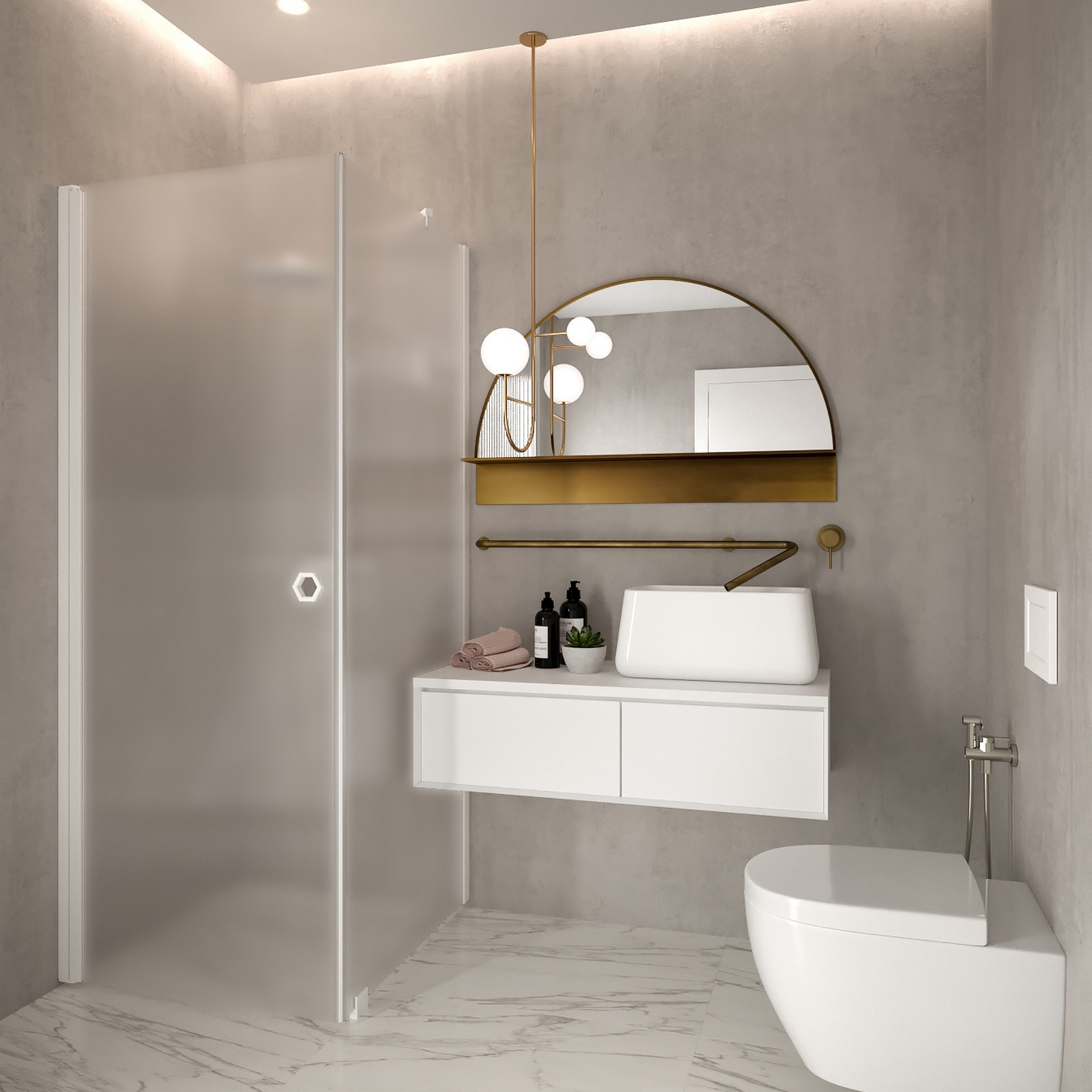 Duschhörn Hietakari Forma 368 Fast Vägg och Vändbar Dörr