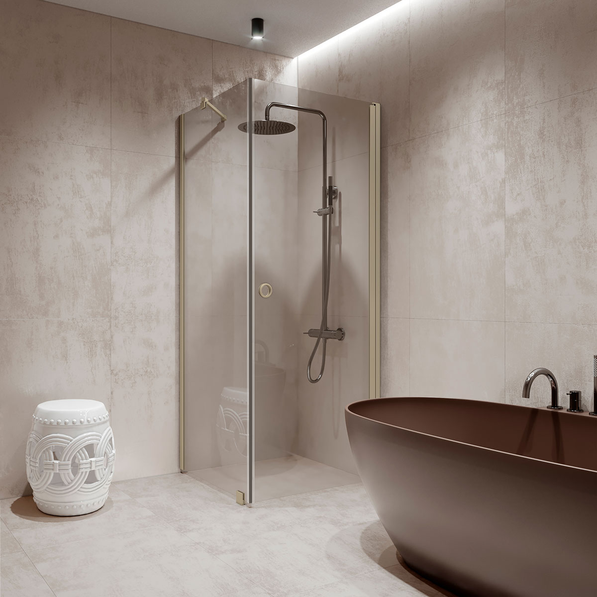 Duschhörn Hietakari Forma 368 Fast Vägg och Vändbar Dörr