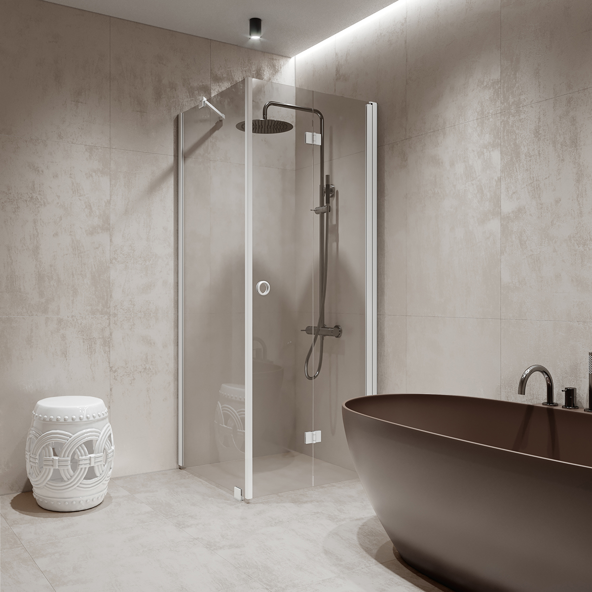 Duschhörn Hietakari Forma 369 Fast Vägg och Vikbar Dörr