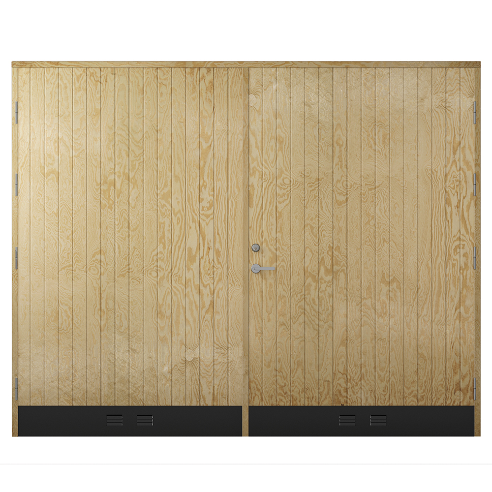 Garageport Effektdörren 18 grader Rak Panel BxH: 24x21 Obehandlad