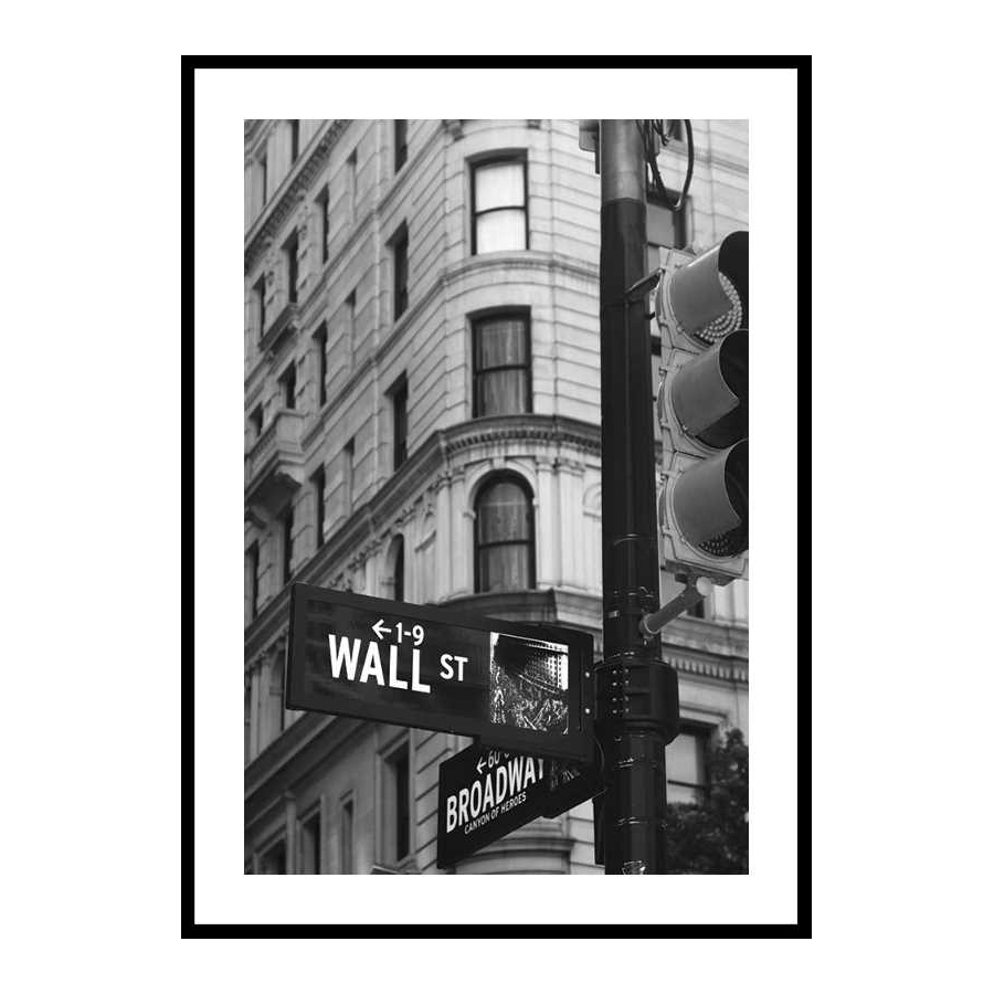 Poster Gallerix Wall Street Sign Storlek: 50x70 cm