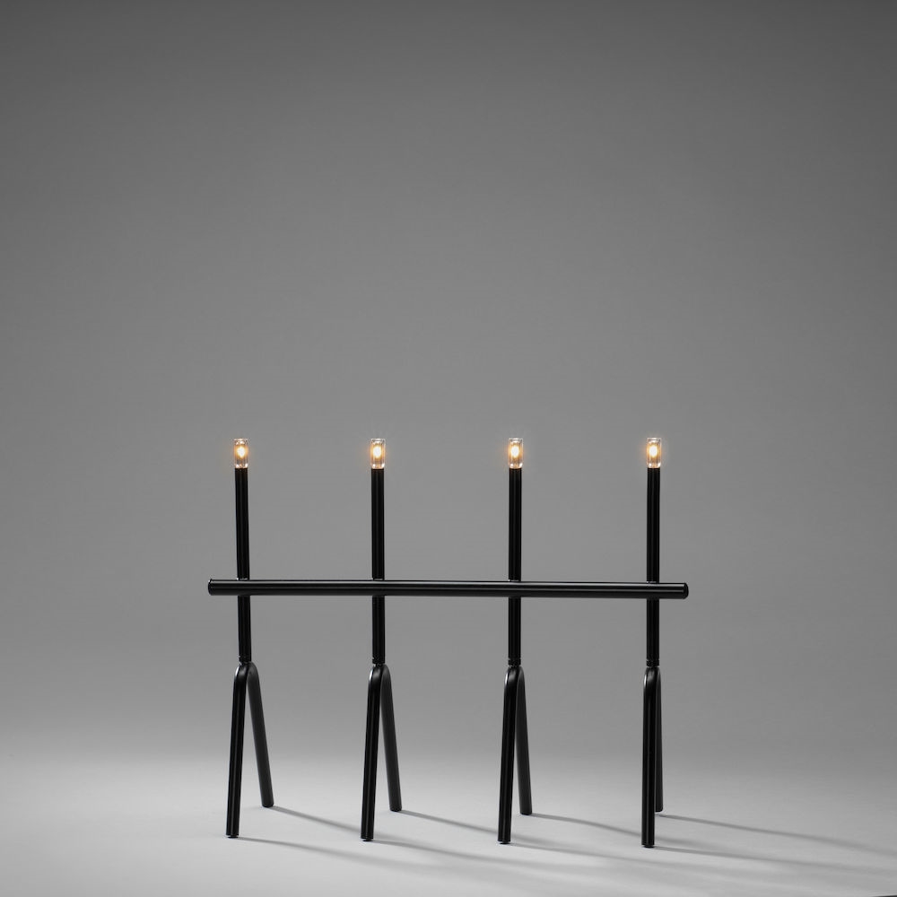 Adventsljusstake Gnosjö Konstsmide Metall Svart 4 LED