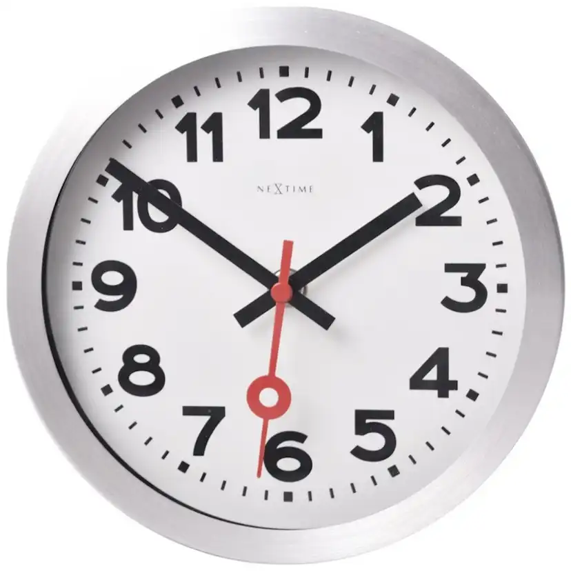 Vägg/Bordsklocka NeXtime Station Siffror Borstad