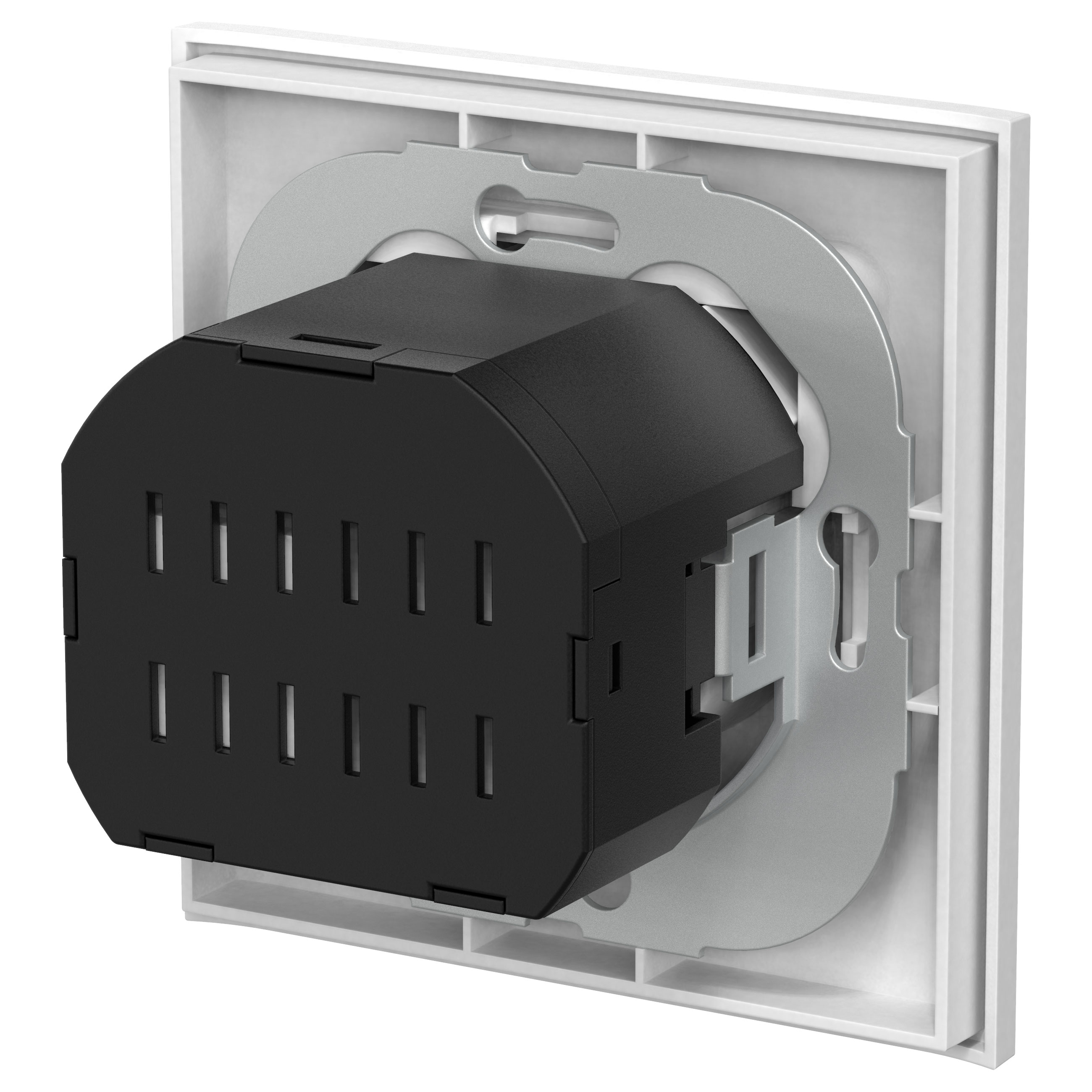 Vägguttag Gelia 1-vägs + 2USB Infälld Jordat