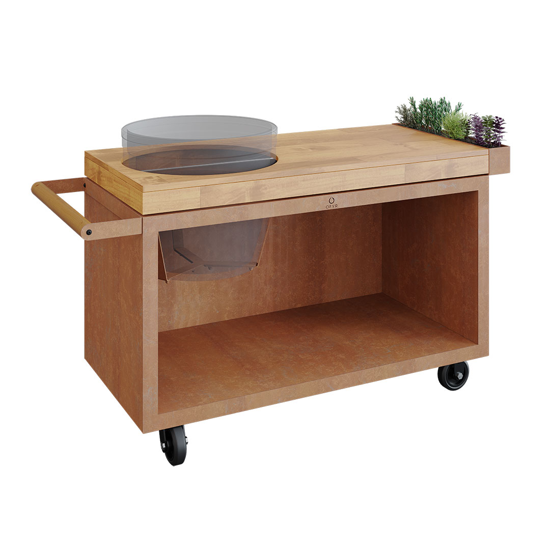 Modul OFYR 135 PRO till Kamado Big Green Egg Large Cortenstål