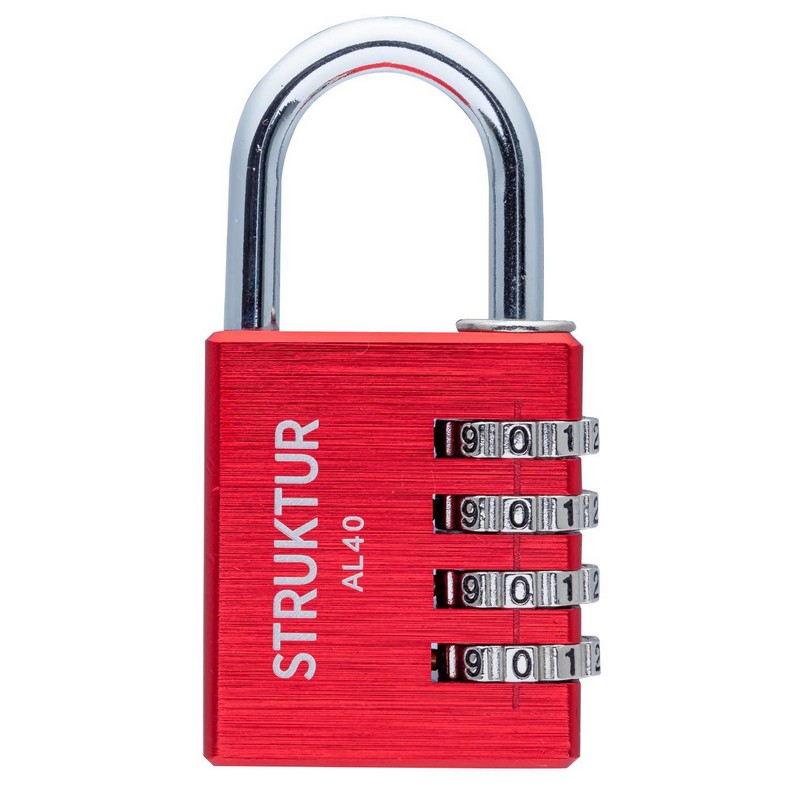 Kombinationshänglås Millers Alu 40 Röd