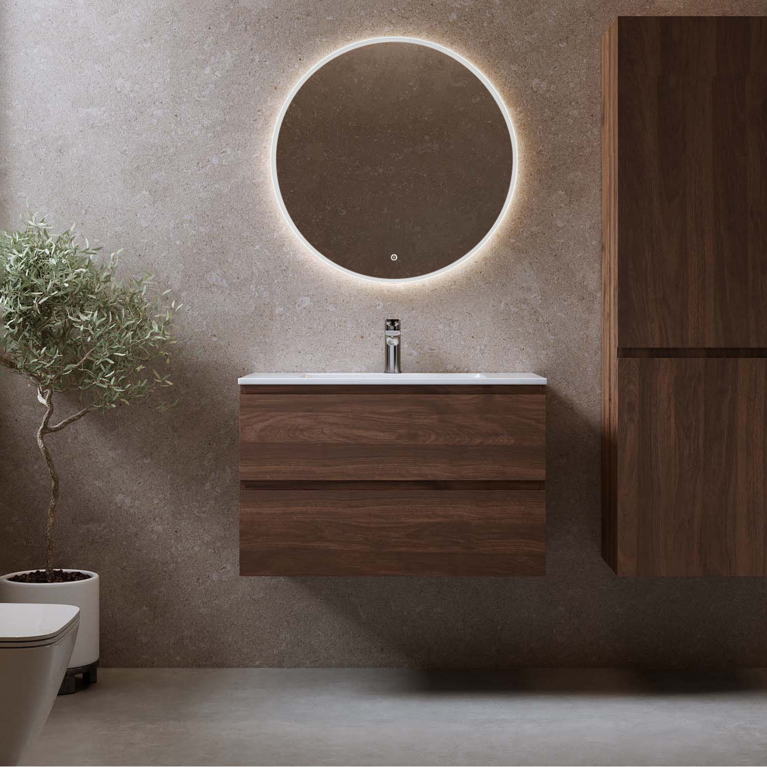 Tvättställsskåp Bathlife Eufori med Tvättställ och Spegel Skina