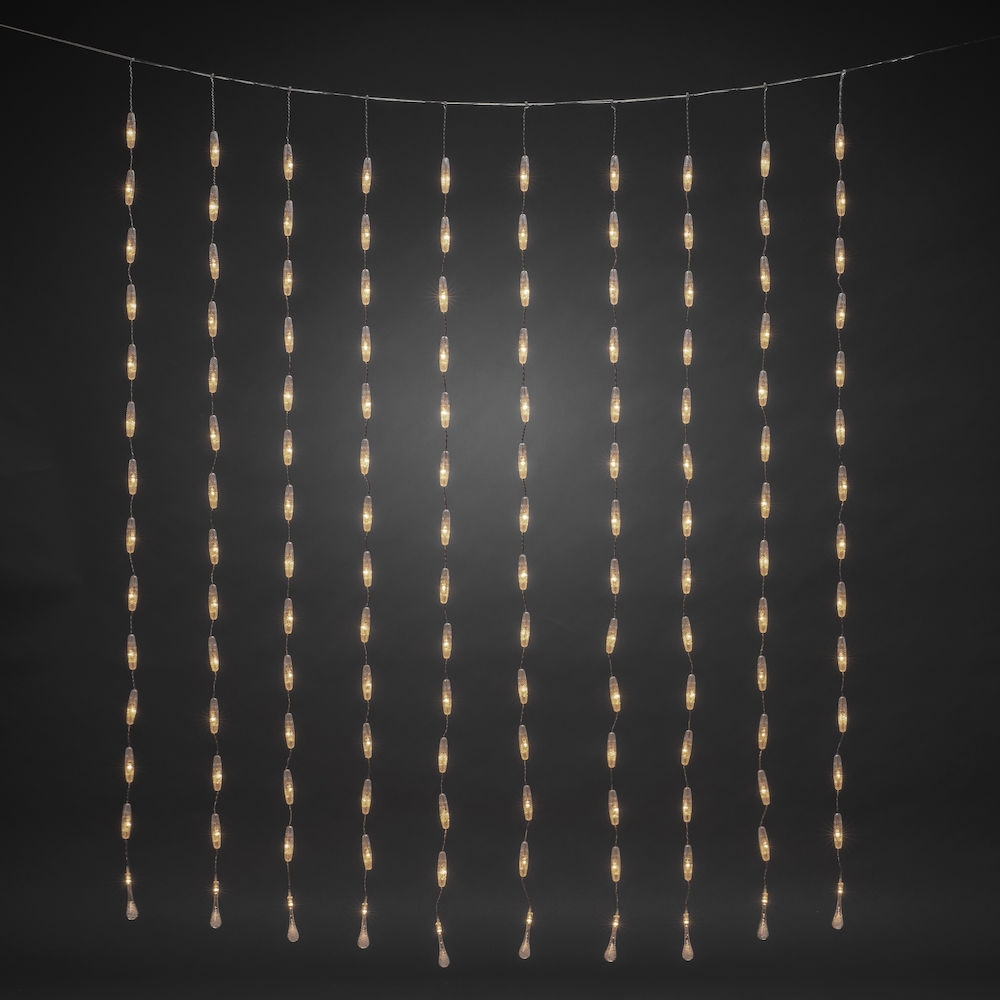 Gardinslinga Gnosjö Konstsmide med Droppar Varmvit, H: 1400 mm