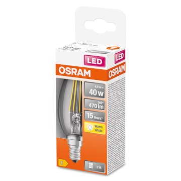 LED-Lampa Osram Kron (40) Klar E14 Box 827 Cl B