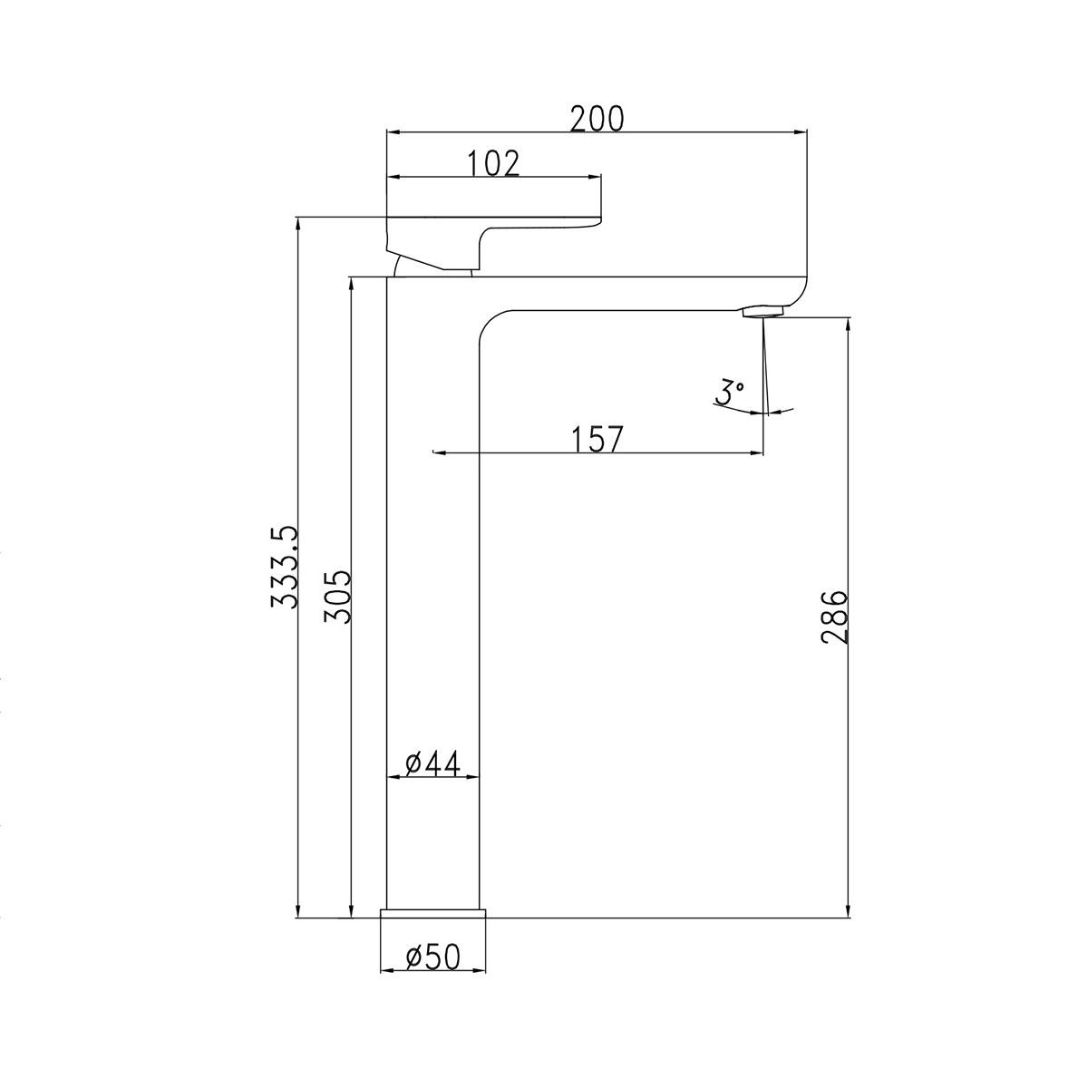Tvättställsblandare Bathlife Lyster Hög