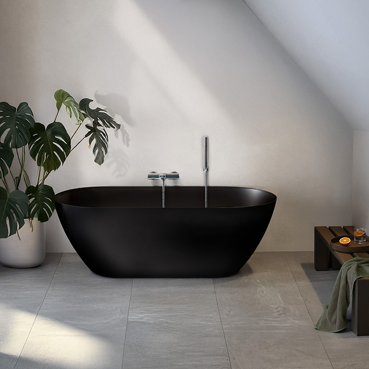 Badkar Bathlife Stillsam Mattsvart