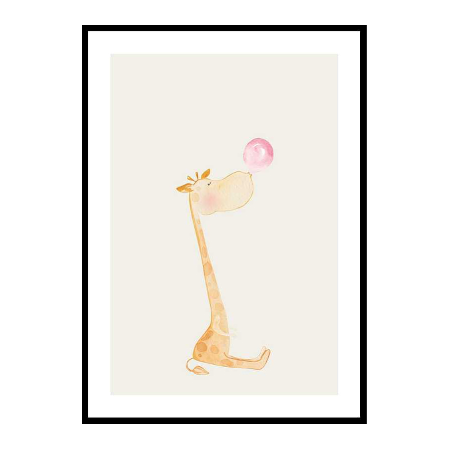 Poster Gallerix Bubblegum Giraffe 4112 Storlek: 50x70 cm
