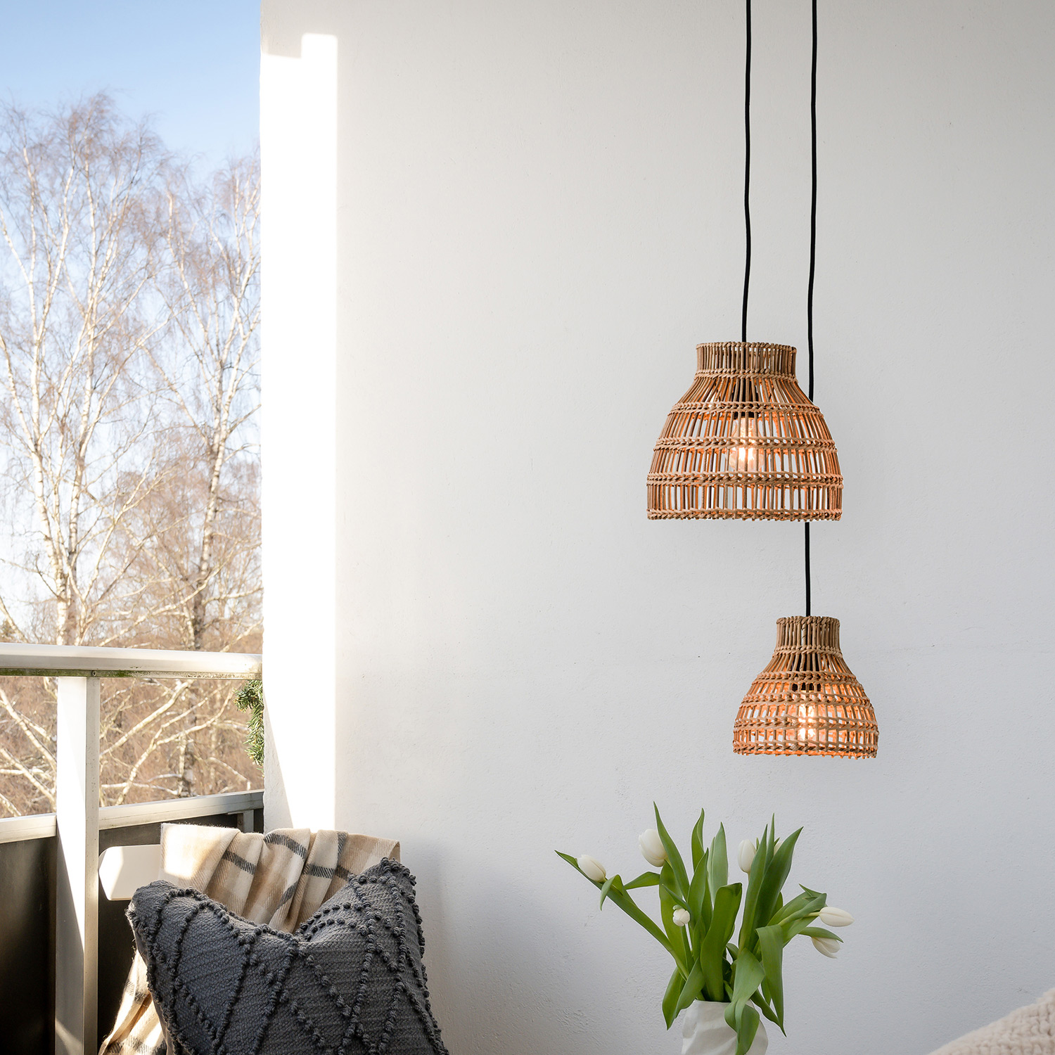 Taklampa PR Home Sarah Outdoor Natur 27 cm med Flex Out