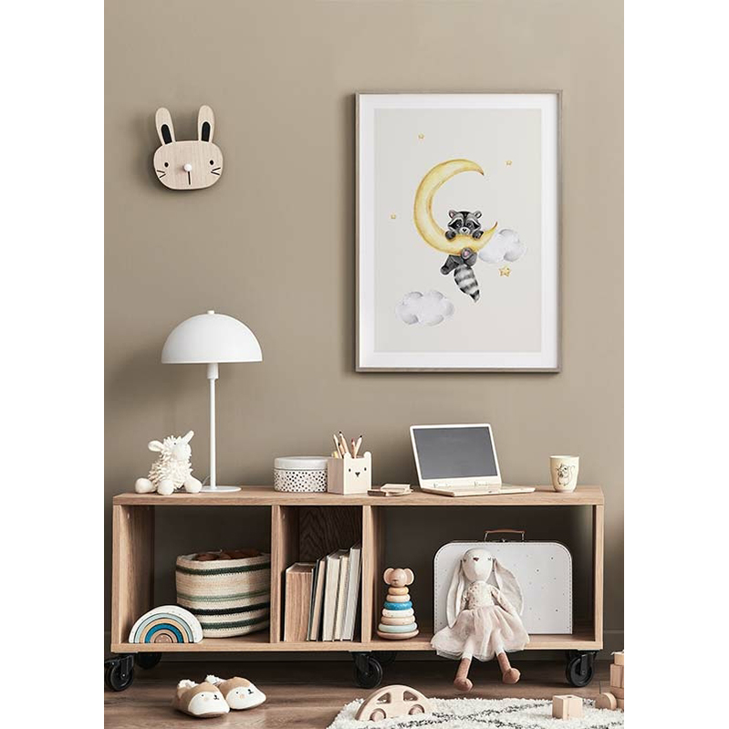 Poster Gallerix Raccoon And Moon